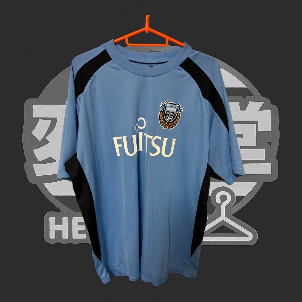 川崎フロンターレ　サッカーシャツ KENGO 14 サインと漢字の名前入り J.LEAGUE 川崎フロンターレ】 KENGO 14 ゲームシャツ ブルー L | 変奇堂