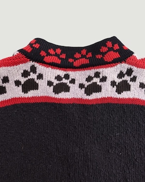 【古着】虎とライオンのニットカーディガン