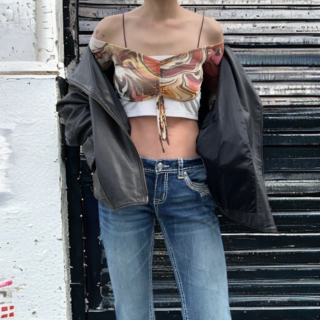【LADIES】sheer short tops