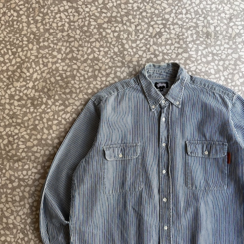 STUSSY / 80’s- Hickory shirt size L
