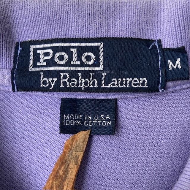 Polo Ralph Lauren ポロラルフローレン 鹿の子ポロシャツ 90s〜00s USA製 ラベンダーパープル ヴィンテージ古着 M 画像3