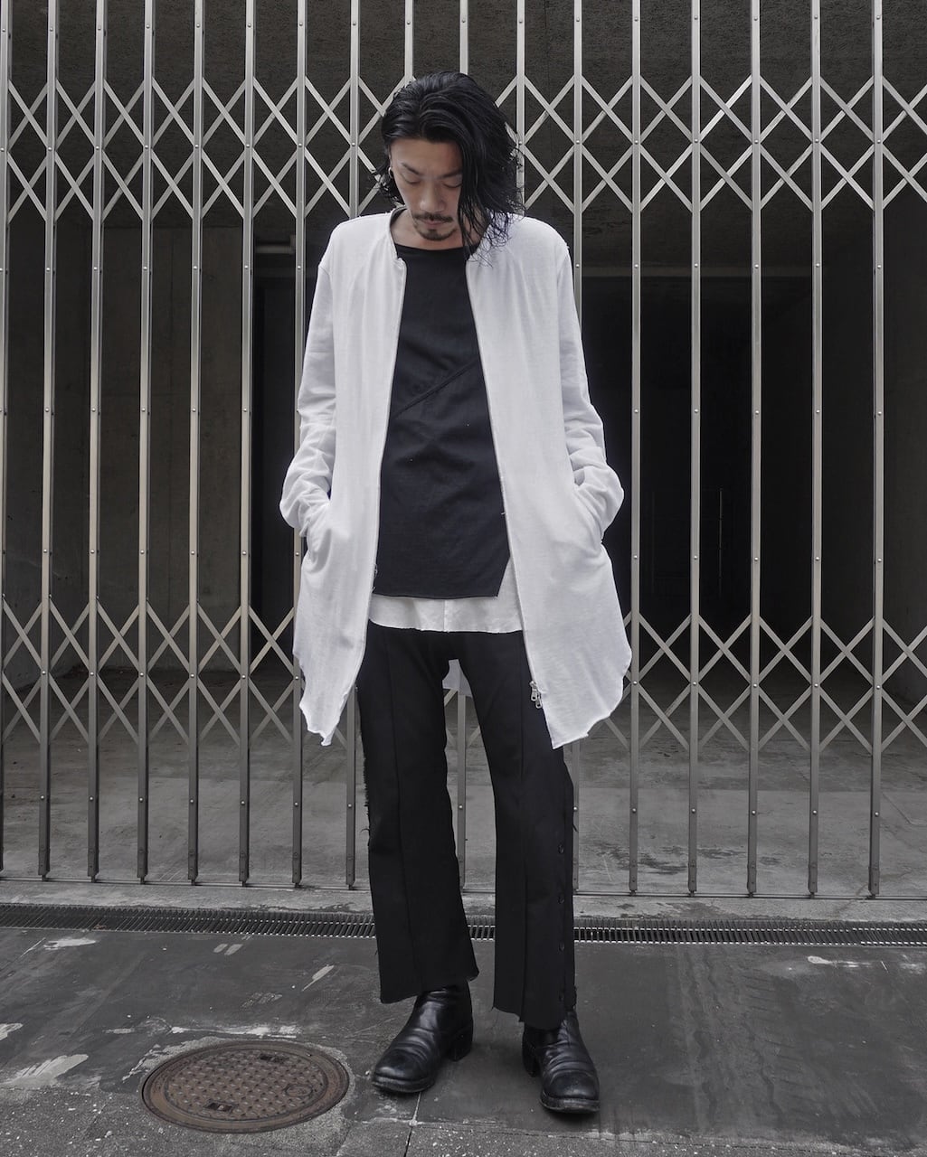 ASKYY / REMOVABLE HOODIE GAUZESWEAT ZIPUP PARKA / WHT | ASKYY