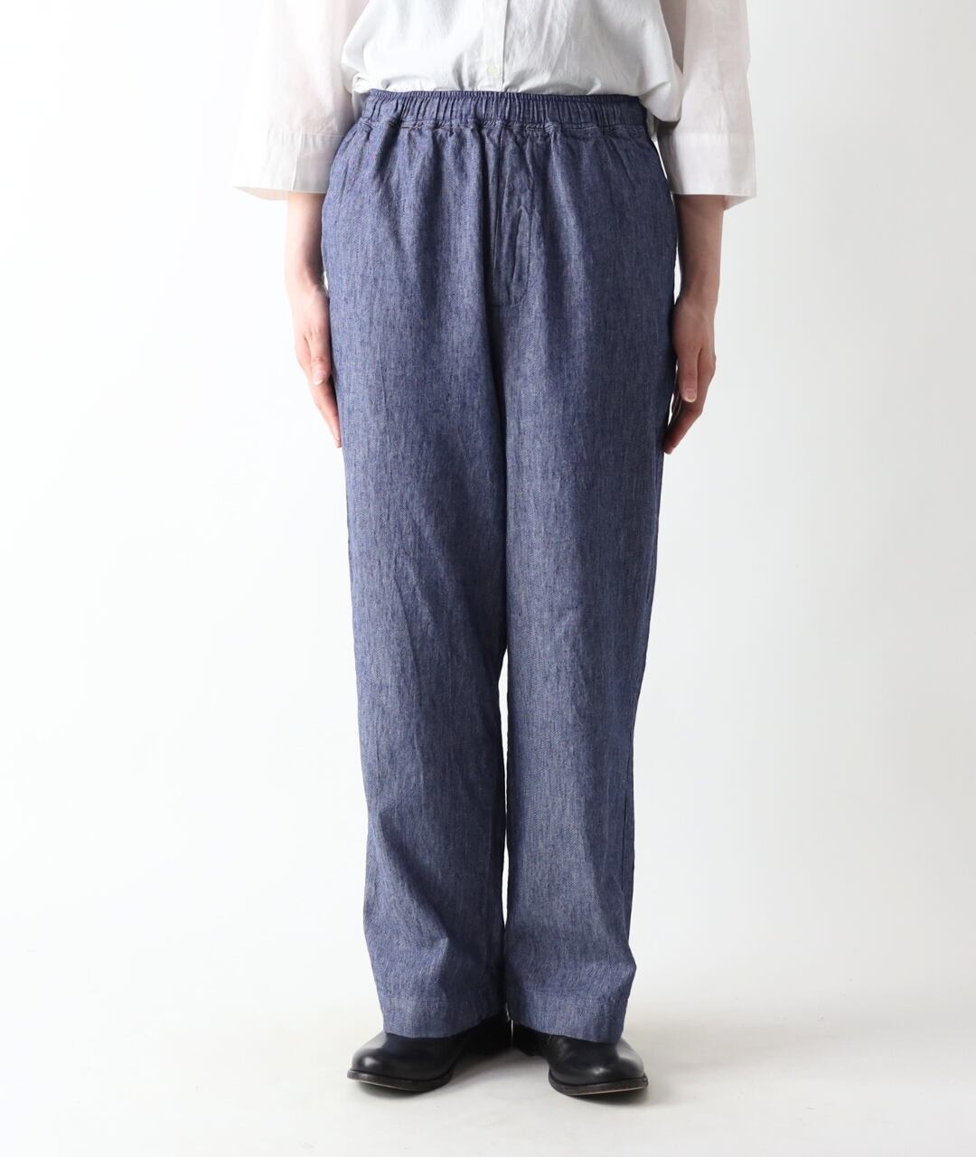 SO/コットンリネンスラブツイル ギャザーストレートパンツ | ROOM