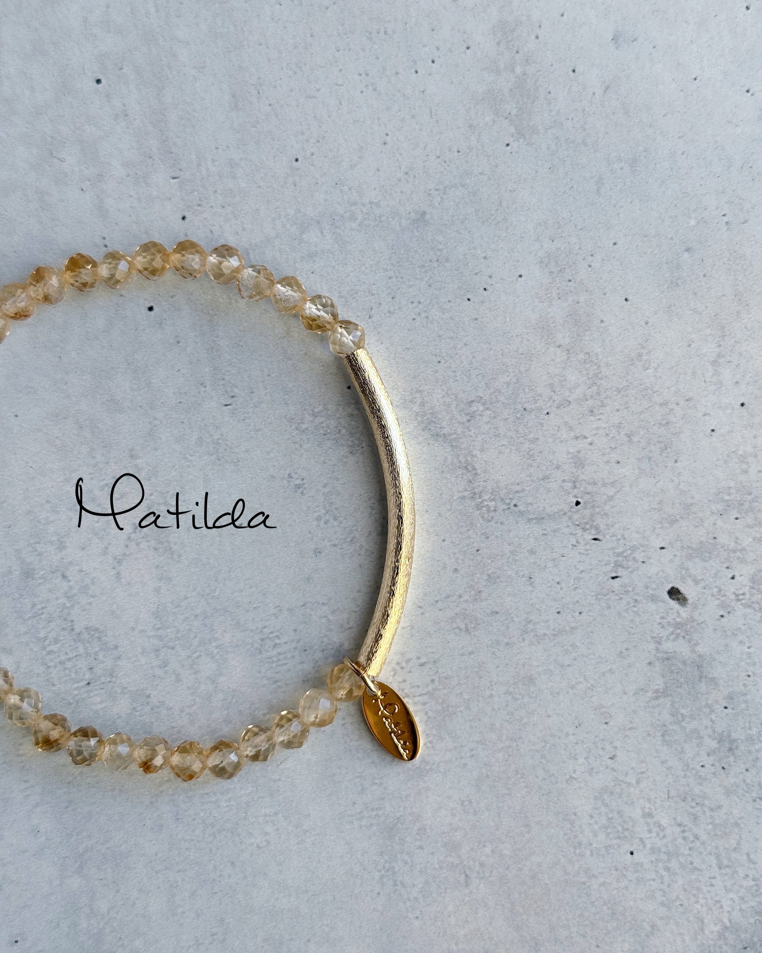 【再販】Tube & stone bracelet(シトリン)