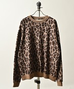 ATELANE Loose silhouette whole pattern punch crew neck (leopard) 20Ａ-24132