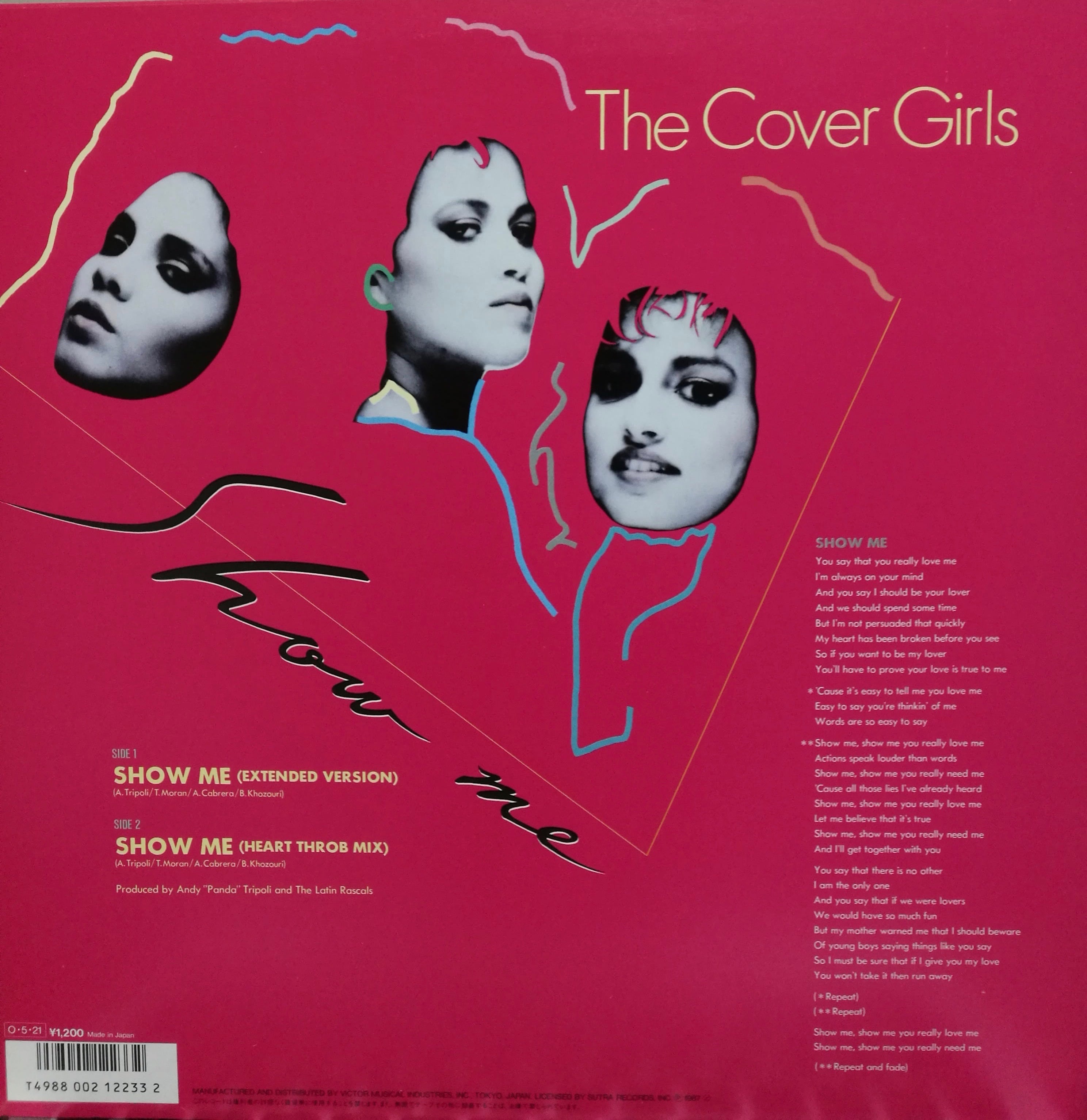 大人気の カバー ガールズ THE COVER GIRLS ショウ ミー SHOW ME 森川由加里がカバー 1987 日本盤 国内盤  7インチシングルレコード EP 45