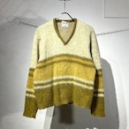 60~70s Sportswear V-neck Mohair Knit