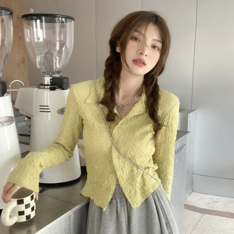 シャツ ジャケット スプリングオータムスタンダードスタイルトップス ロング レトロ 大人ガーリー スウィート キュート カジュアル 春物 秋物 試着室99982630688