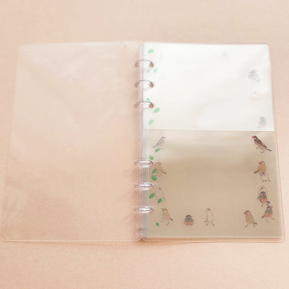 シール帳【手帳サイズ】6穴 文鳥