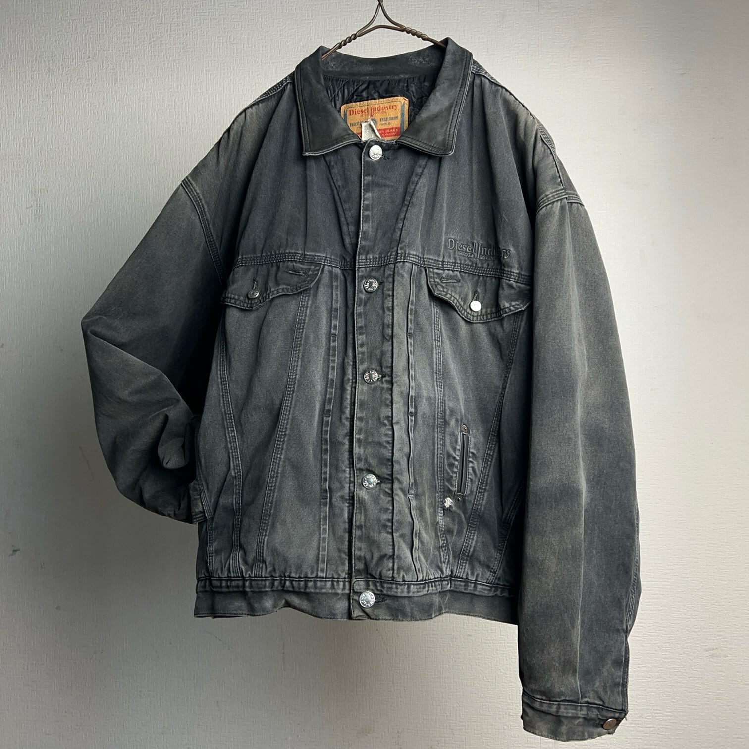 【値段交渉可】 DIESEL フード付きデニムジャケット ブラック 90's~ Diesel Industry Lined Black Denim Jacket 90年代 00年代