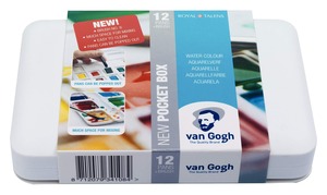 【新着特価】Van Gogh ターレンス 固形水彩絵具 ヴァンゴッホ ポケツト12色 T2080-8631 ハーフパン