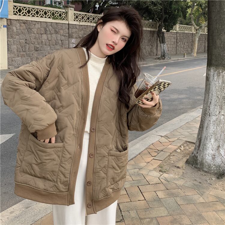 ウィンタージャケット ルーズカーディガントップス ロング 冬物 1号婦人71928989716