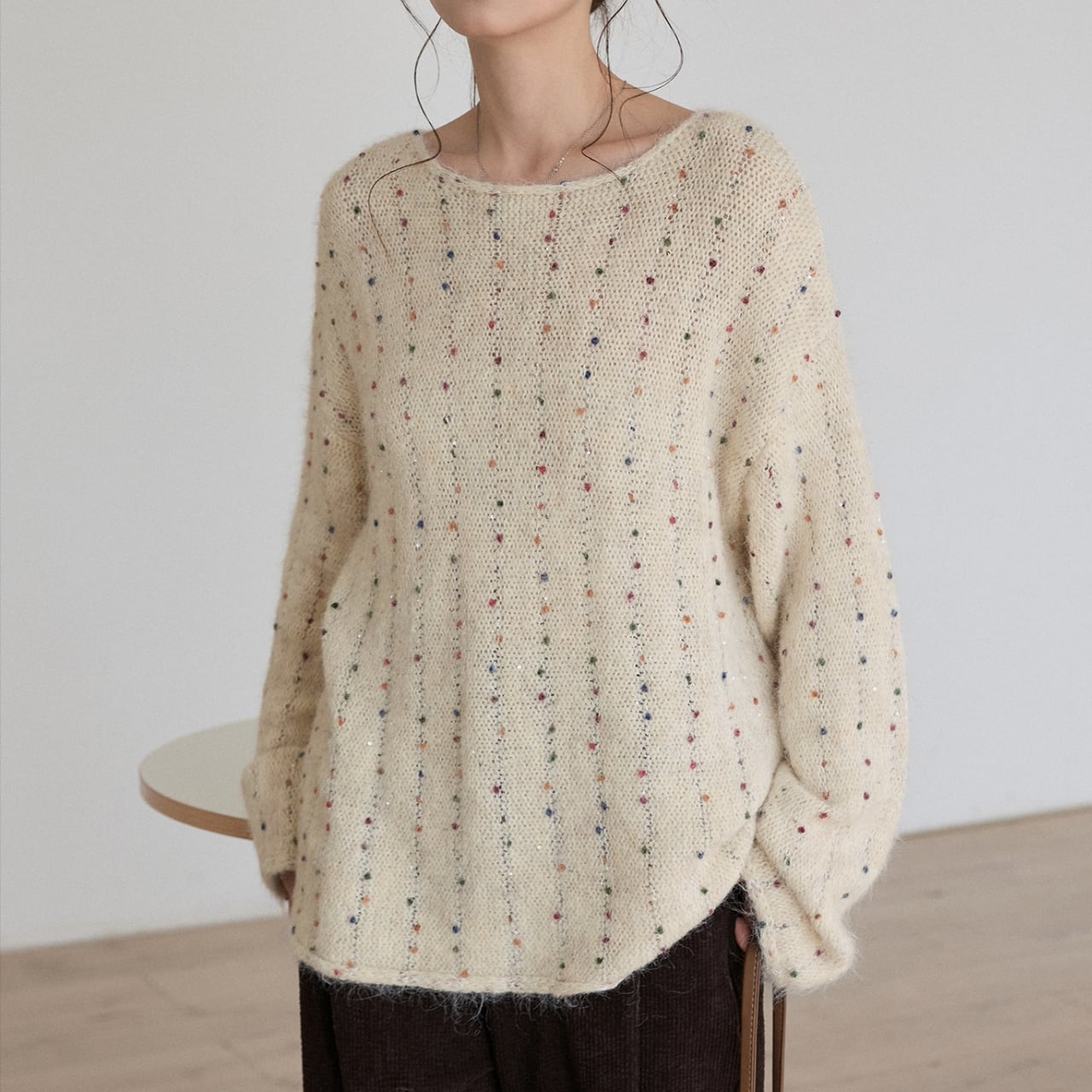 ミックスカラーネップニット KT3522