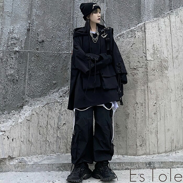 ポケット ジャケット オーバーサイズ モノトーン 白黒 シンプル 韓国  