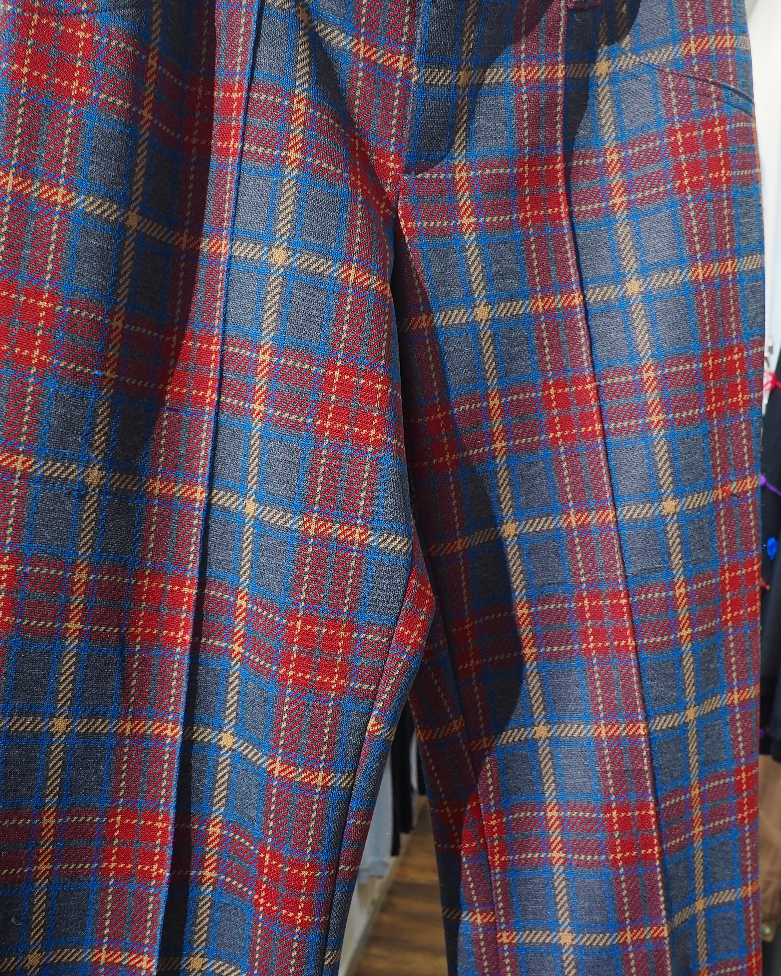 1970s ” H BAR C ” Beautiful Tartan check pattern vintage Flare pants