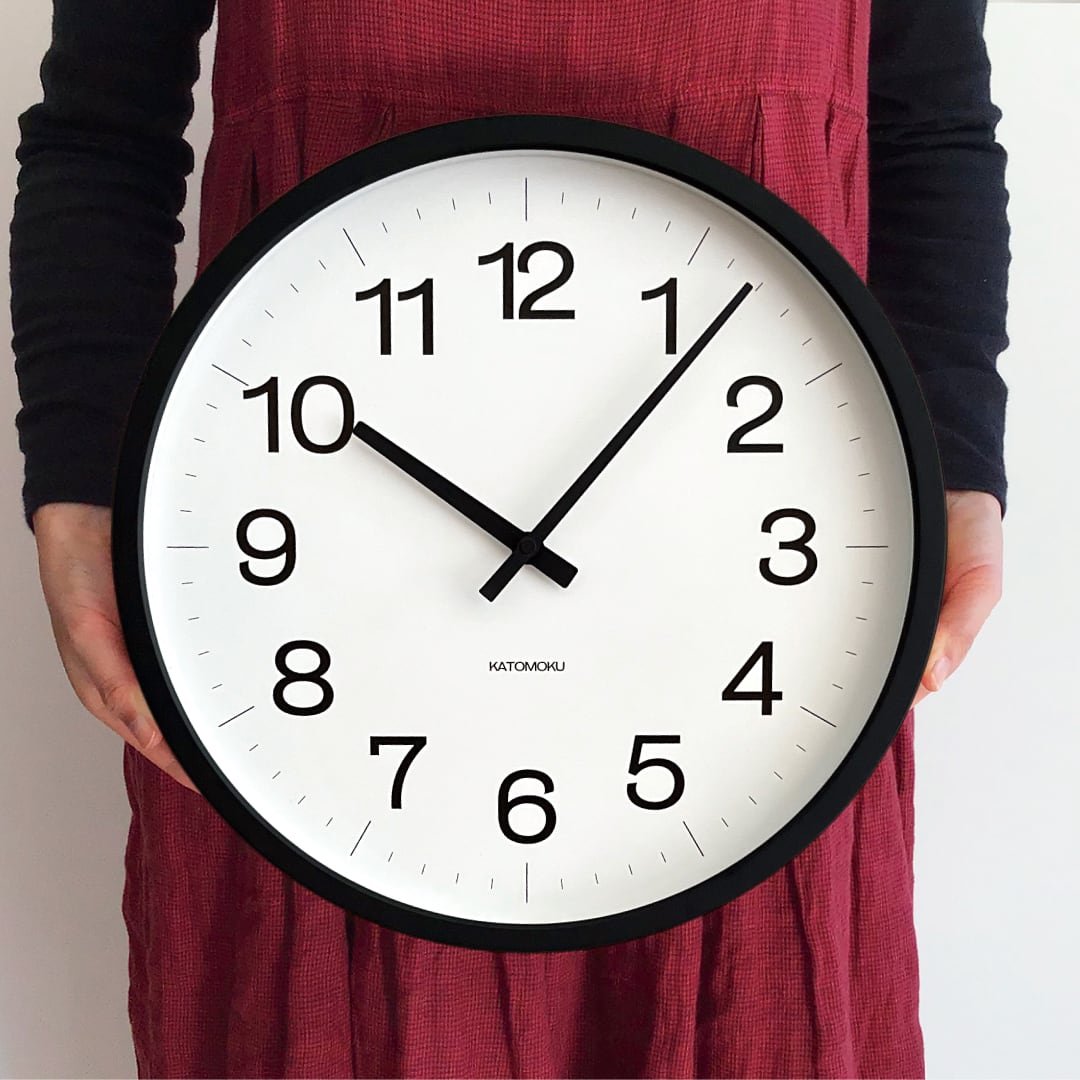 KATOMOKU muku clock 16 LL ブラック km-116BK 掛け時計 | 加藤木工