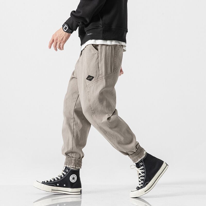 Yidaoヴィンテージ19秋ピュアカラーシンプルで用途の広いハーレムパンツ男性と若者のトレンドカジュアルパンツスペシャル-アリババ オータム 秋物 ビンテージ hip6-161132412092751