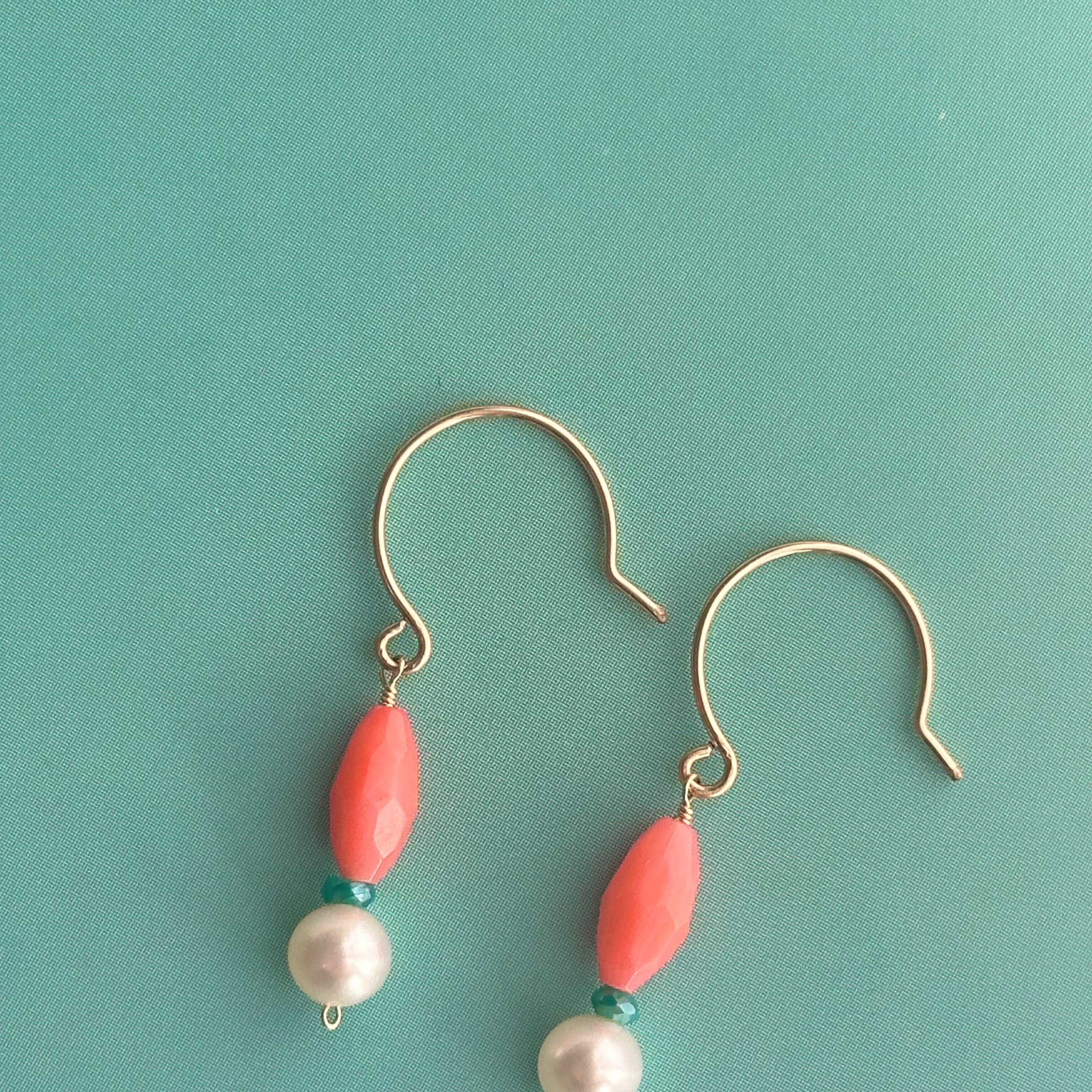 kazy's handmade イヤリング　パールピンク PKコーラル × ポテトパール ピアス・イヤリング 【14金GF】 | Kazaru