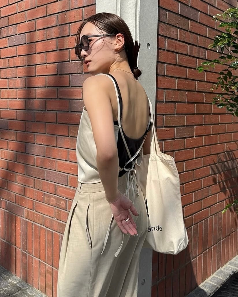 【quūi 】quui　back cross satin camisole back cross satin camisole | quūi