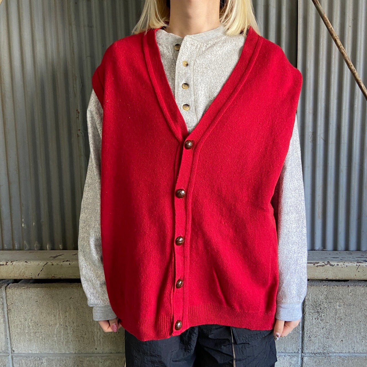 90年代 L.L.Bean エルエルビーン ウールニット ベスト メンズXL 古着 