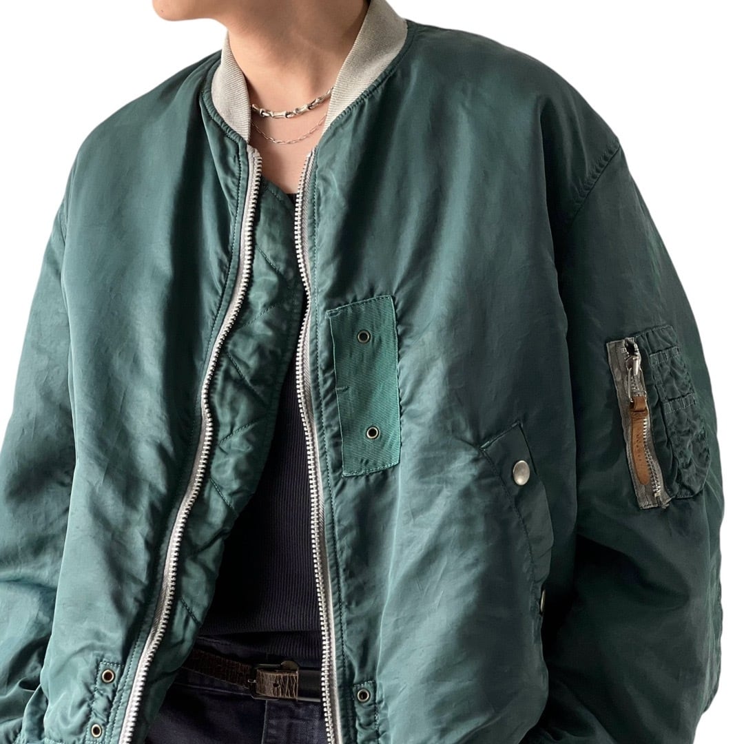 80s dezert+】Vintage detail Reversible flight bomber jacket 80s dezert+】Vintage detail Reversible flight bomber jacket