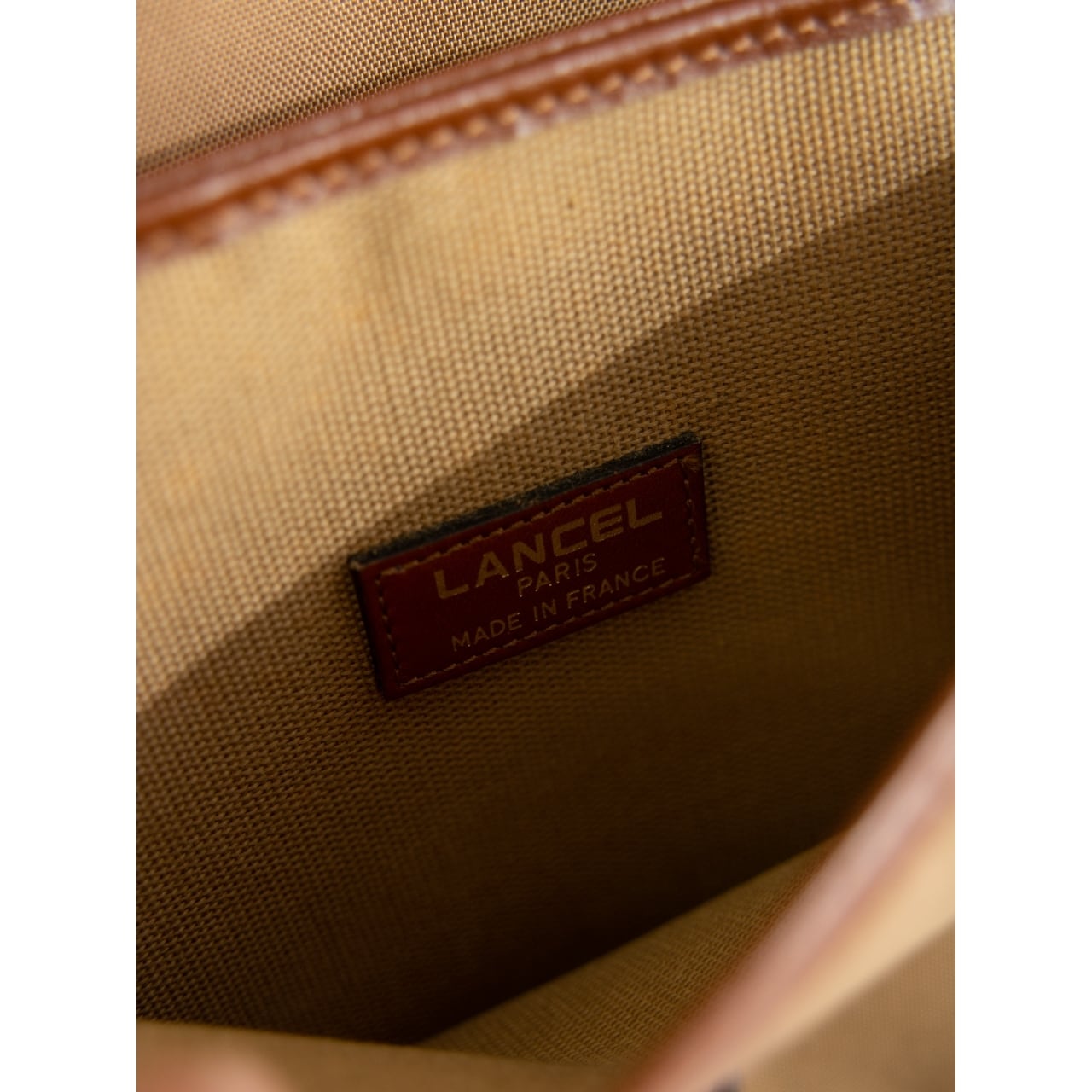 LANCEL PARIS】Made in France Canvas × Leather Crossbody Bag