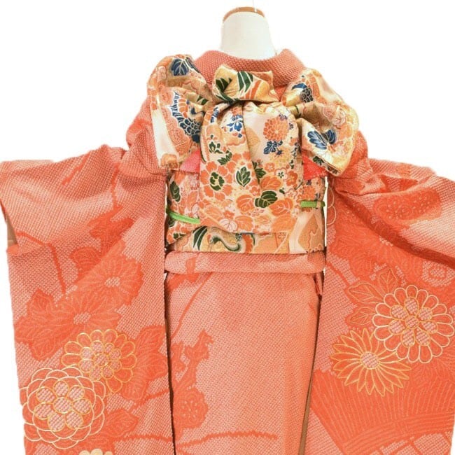 振袖、振袖セット、振袖フルセット、深紅、花手鞠刺繍、 塗り立て