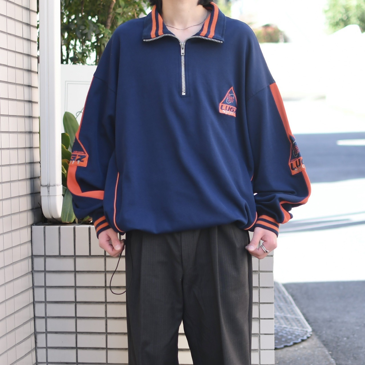 custom draw cord half zip pullover