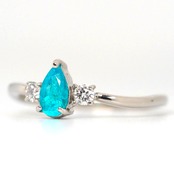 ブラジル産 パライバトルマリン GIA鑑別書付属 リング 0.31ct D0.08ct pt900