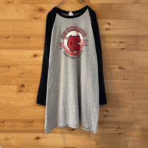 【anvil】ベースボール Tシャツ 七分袖 長袖 ロンT バックプリント XL アメリカ古着