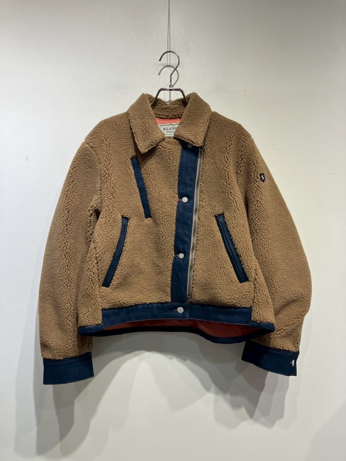BLANC basque ボア×デニム ライダースジャケット