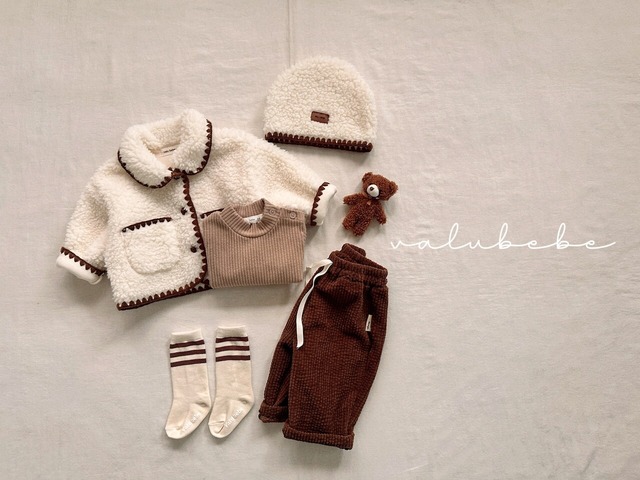 [即納S/M]《valubebe》Ava melo fleece jacket (kids) 63 cream
