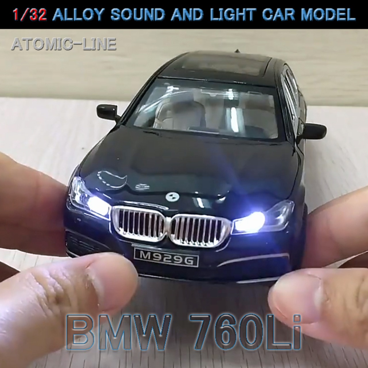 BMW 760Li ロングボディ 1/24 ミニカー 全2色 ライト点灯 エンジンサウンド 合金モデル 模型 ジオラマ