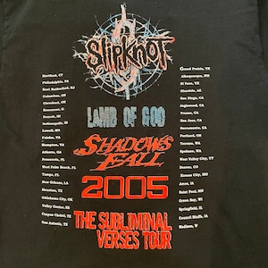 【DELTA MAGNUM WHIGHT】Slipknot  バンドTシャツ 2005年ツアーt バックプリント スリップノット Mサイズ US古着