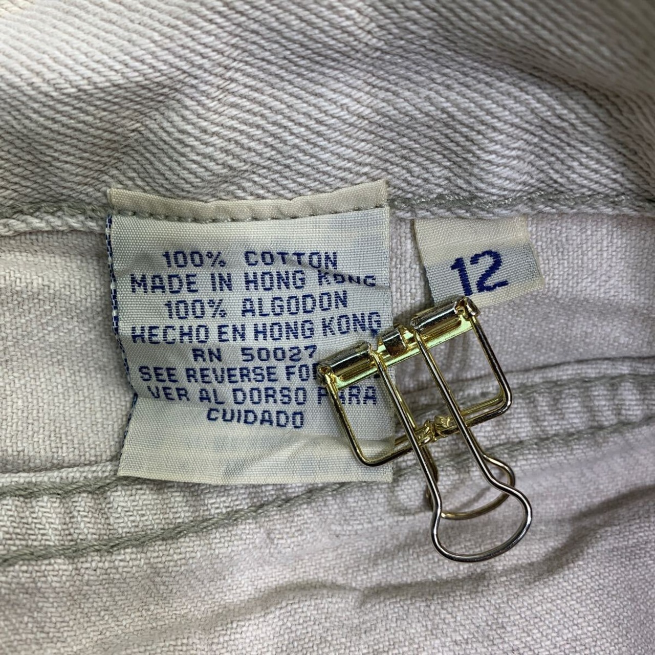 BILL BLASS デニムパンツ W30 レディース オフホワイト コットン 古着 