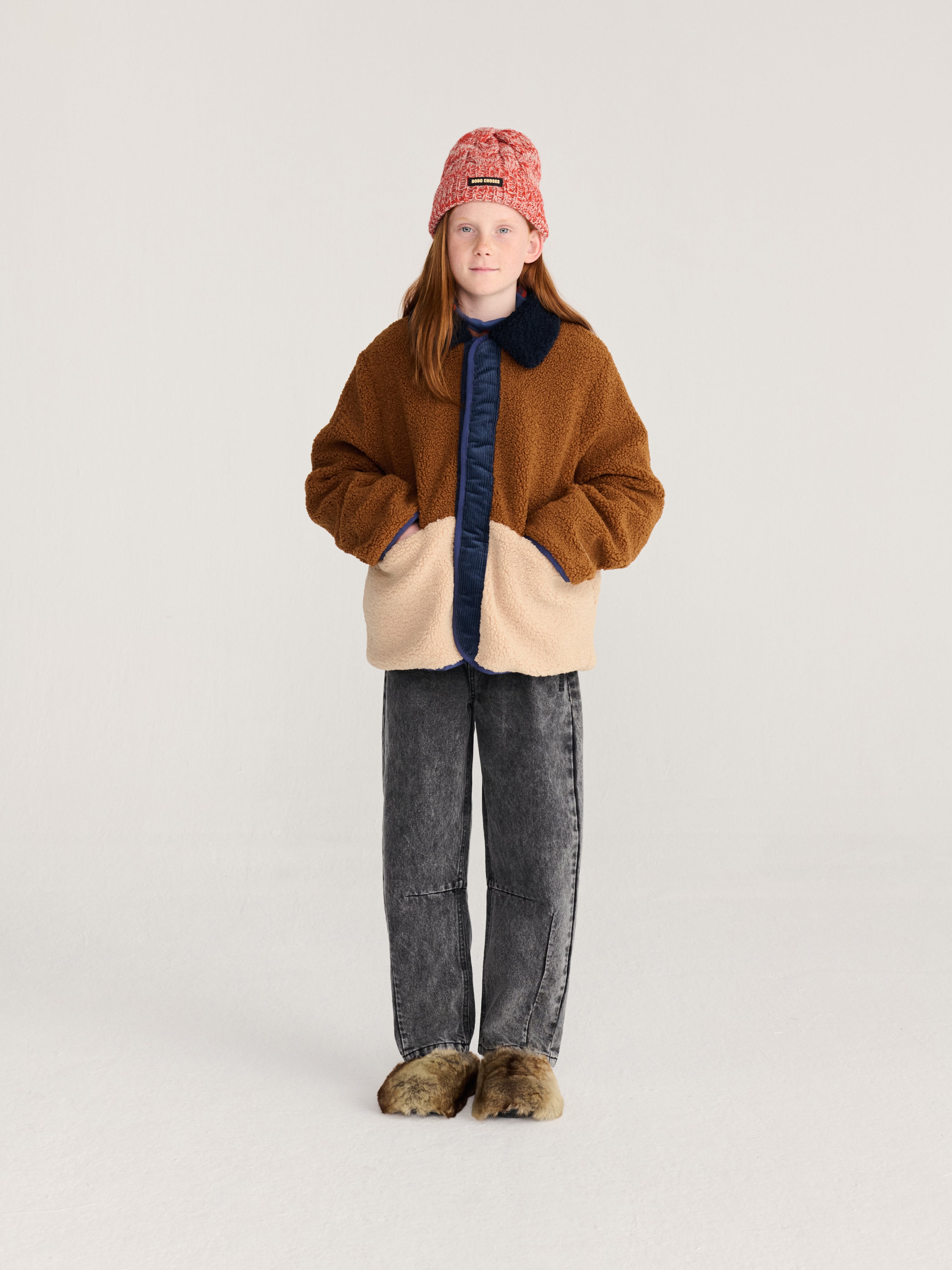 BOBO CHOSES（ボボショセス） リバーシブルジャケット／サイズ110 26AW】BOBOCHOSES(ボボショーズ)Stamp Bloom all over reversible