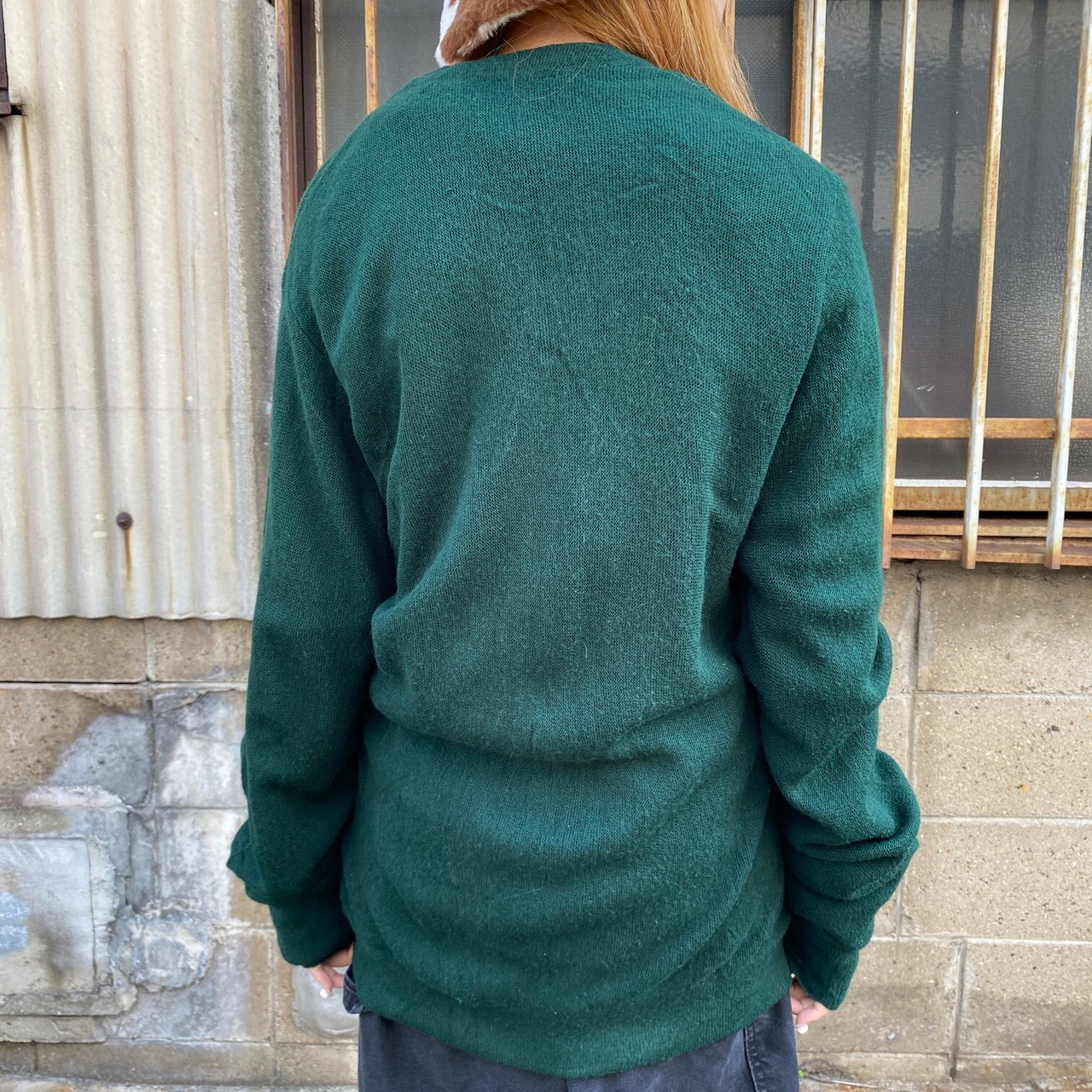 ヴィンテージ LACOSTE ラコステ アクリル ニットカーディガン メンズM 