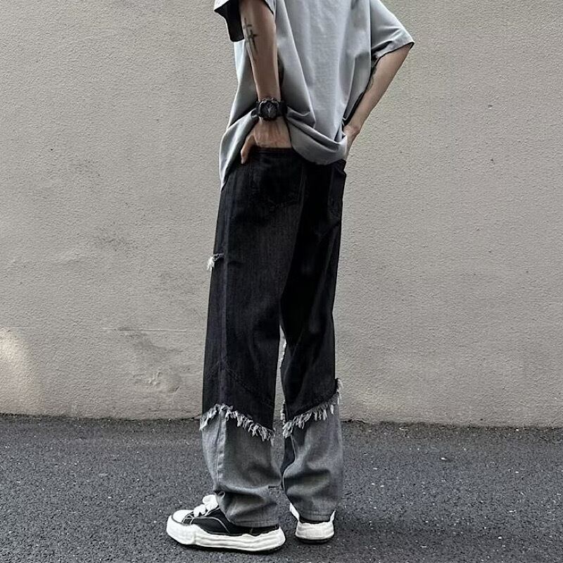 ヴィンテージ感高まる ♪ 古着っぽ ワイド デニムパンツ ワイドパンツ