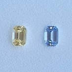 <2ピースペアでの販売> ④非加熱サファイア クラシックエメラルドカット マダガスカル産 6x4x2.7mm, 1.47ct