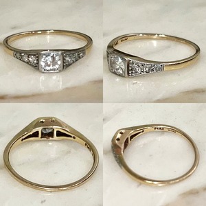 antique 18ct gold diamond ring