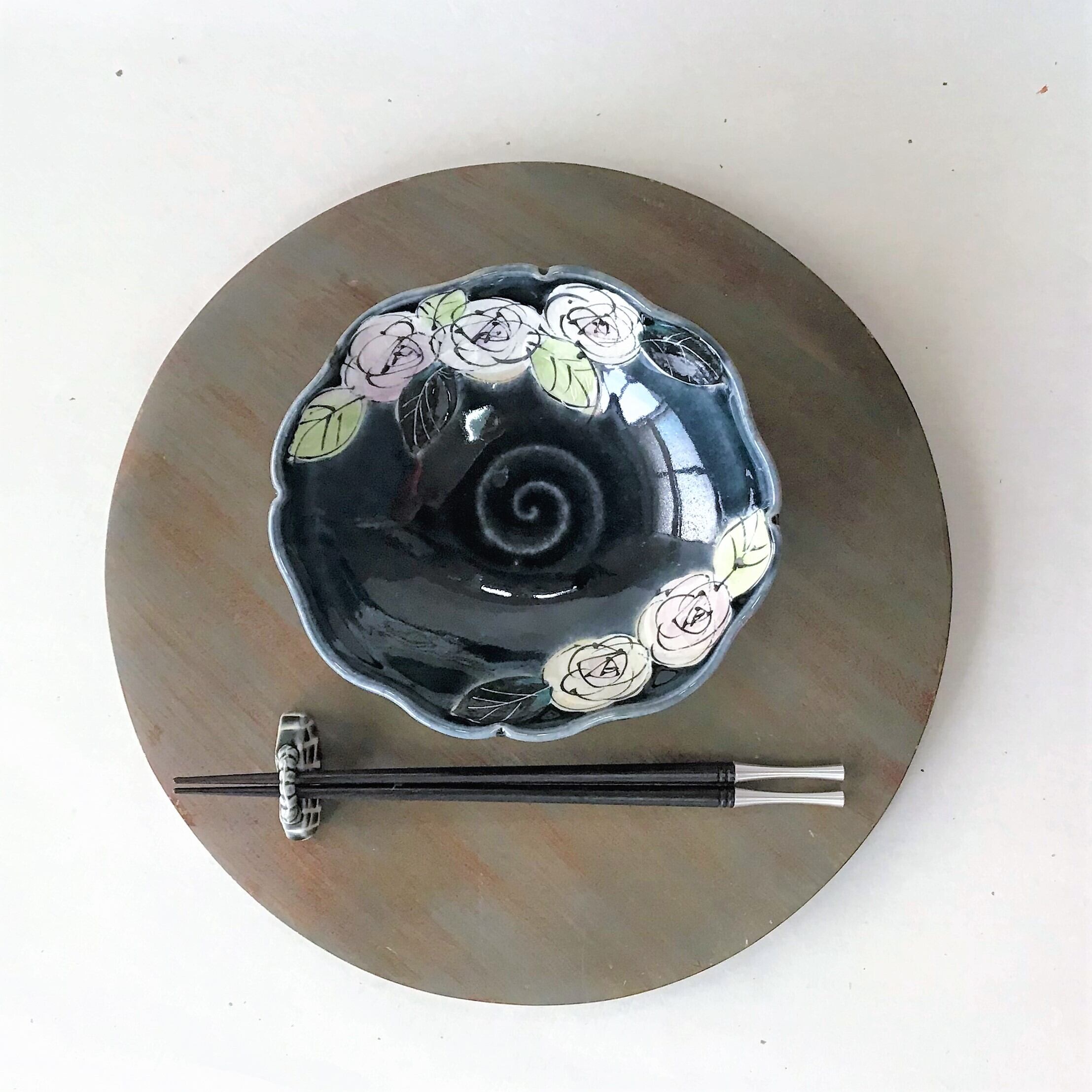 たわみ鉢 藍ばら M