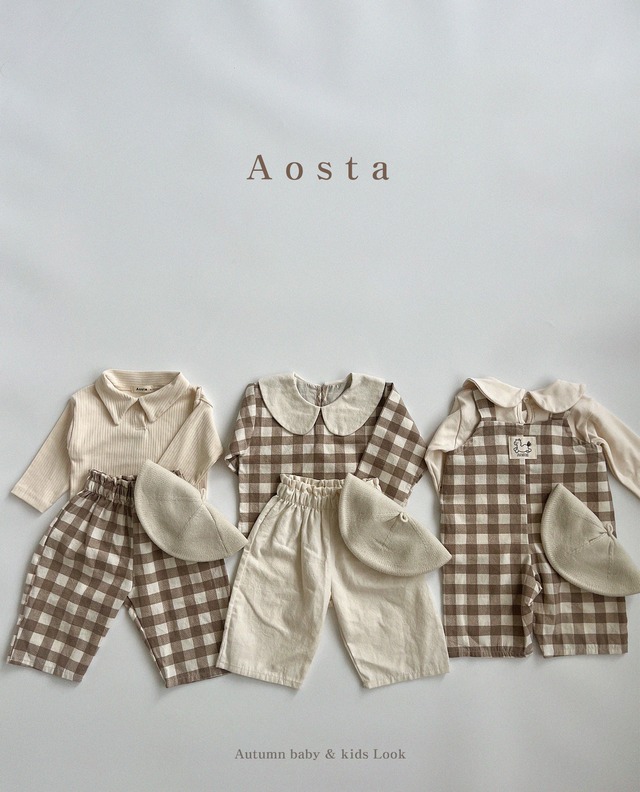 《秋ご予約》more pants ★ ｜ご予約 秋 aosta アオスタ pants パンツ 女の子 男の子 ベビー  check