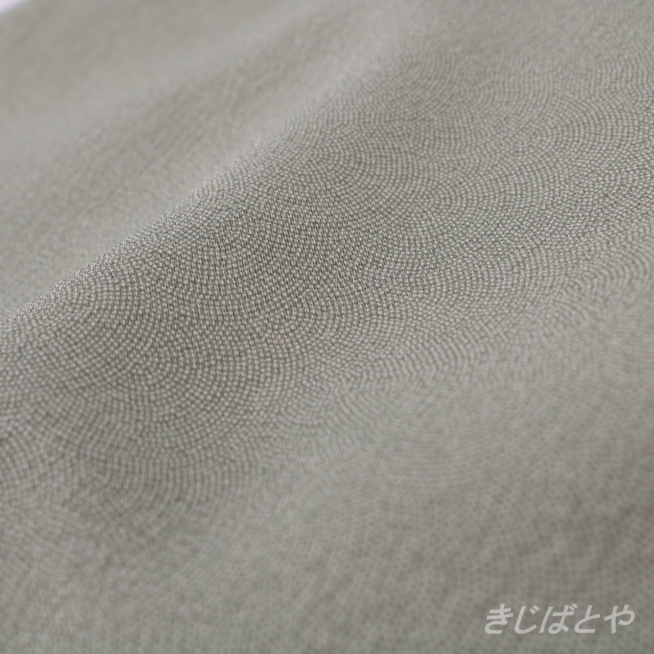 正絹 江戸小紋 青磁色の極鮫の単衣 紋入り | きじばとや