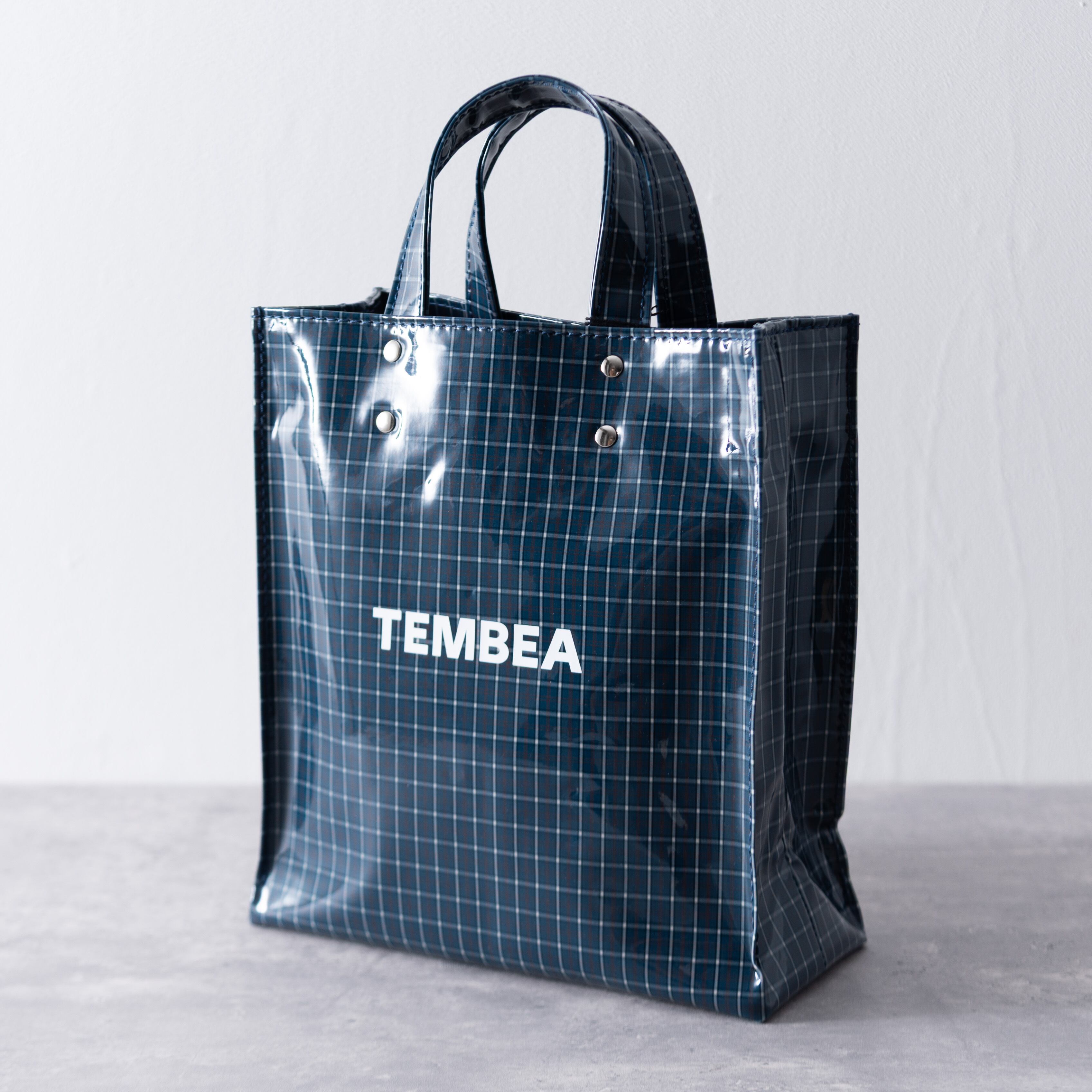 TEMBEA│PAPER TOTE SMALL | CHECK BLUE｜テンベア｜ペーパートート