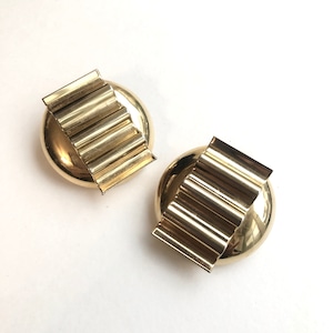 Wave plate Vintage earrings B-064x