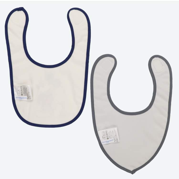 ミッキー ベビースタイ2枚セット ホワイト グレー パーク限定 東京 ディズニー ランド シー よだれ掛け マジックテープ ベビーグッズ エプロン 赤ちゃん用品