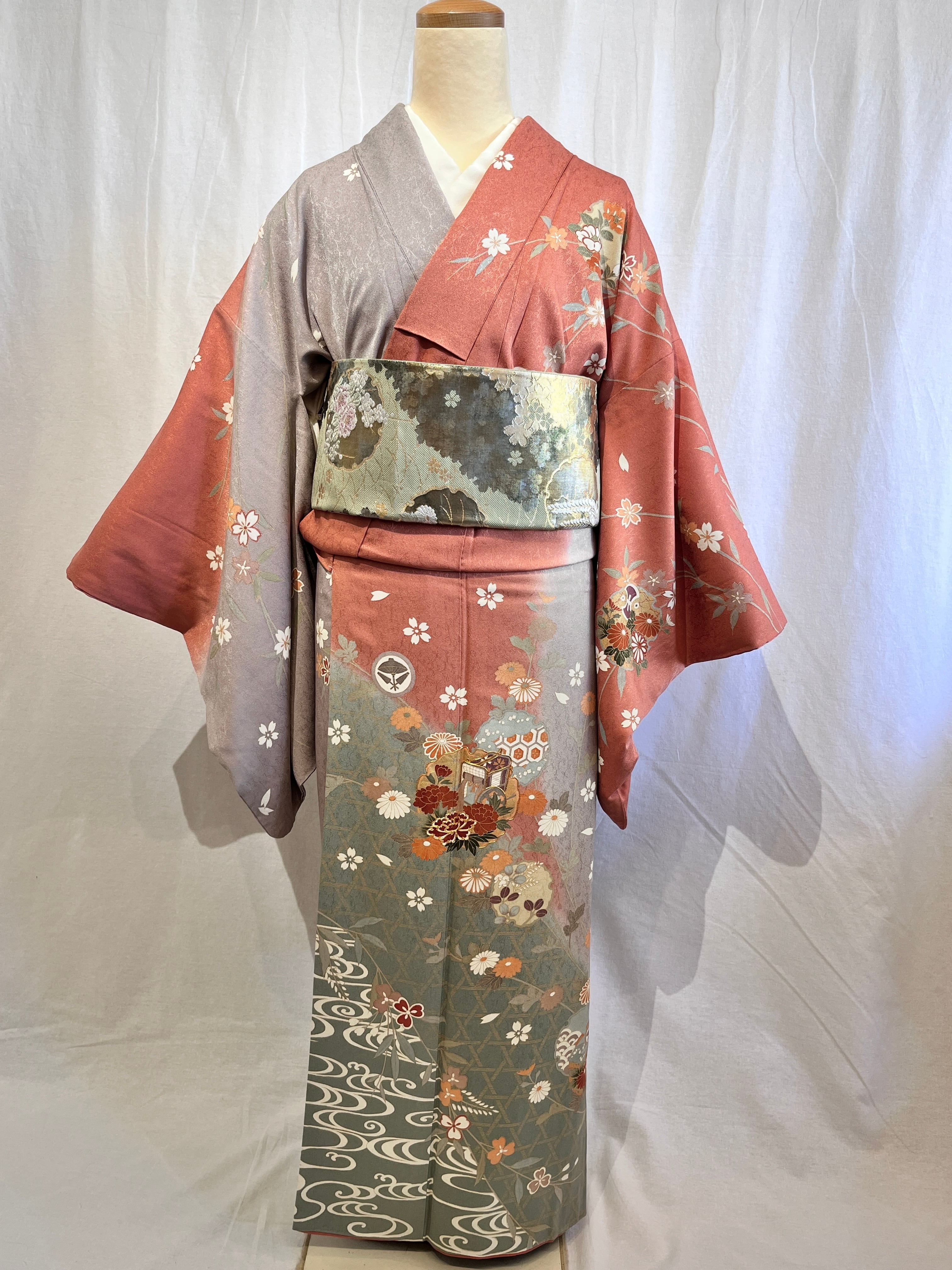 2240 染め分け 友禅訪問着 袷単品 Yuzen houmongi (lined kimono) | リサイクル着物ショップ La遇 Used  Kimono Shop Lagu powered by BASE