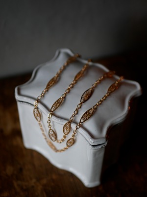 FN-06 フィリグリーネックレス　K18　フランスアンティーク　アンティークジュエリー