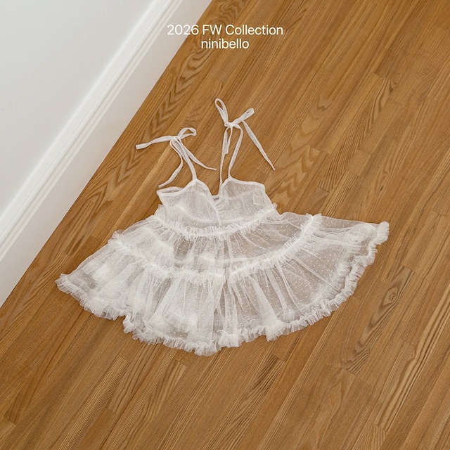 【取寄】ninibello|sheer layered dress|シャーレイヤードワンピース|S-L|kids|26 autumn
