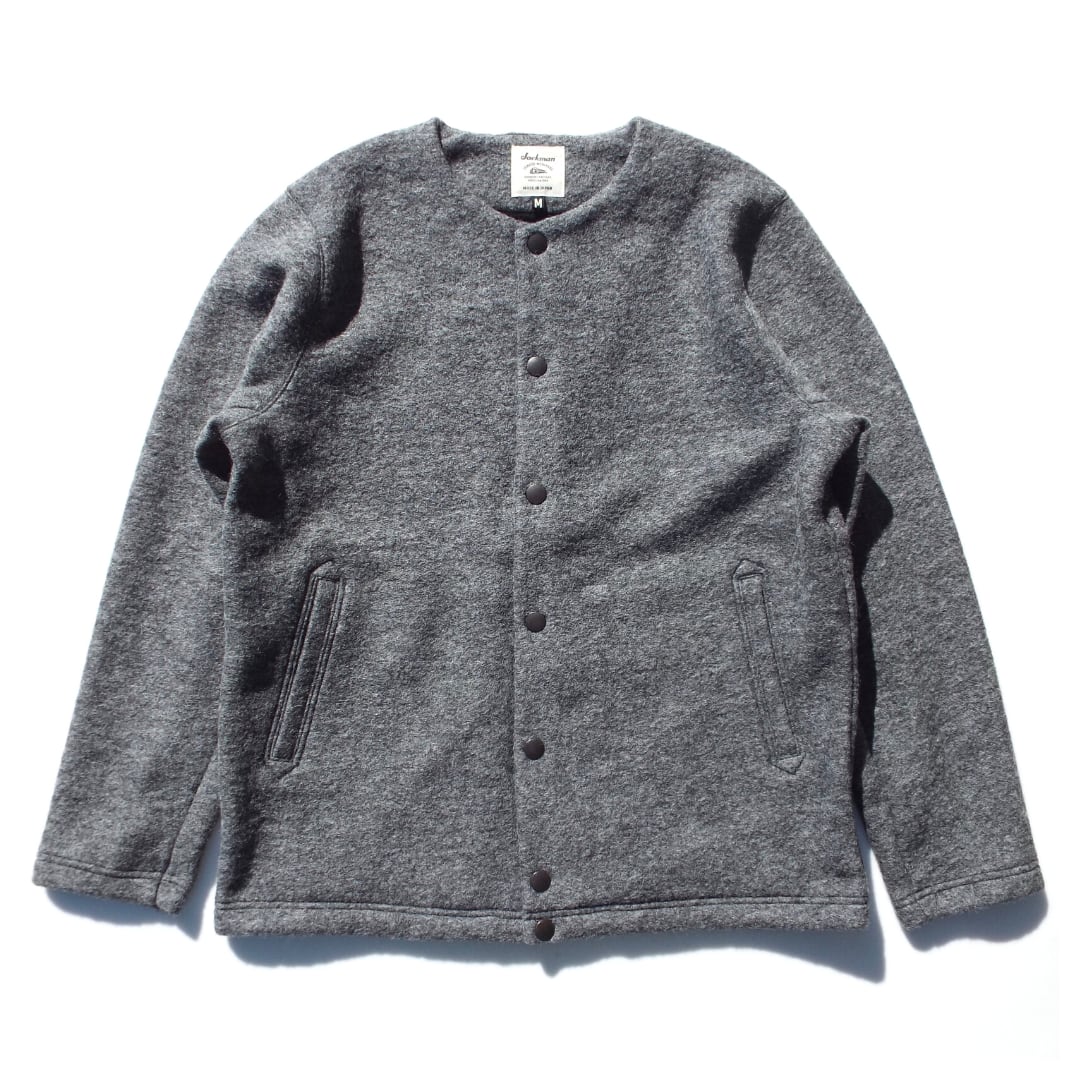 【Jackman】Wool Collarless Jacket (Heather Gray) JM8278